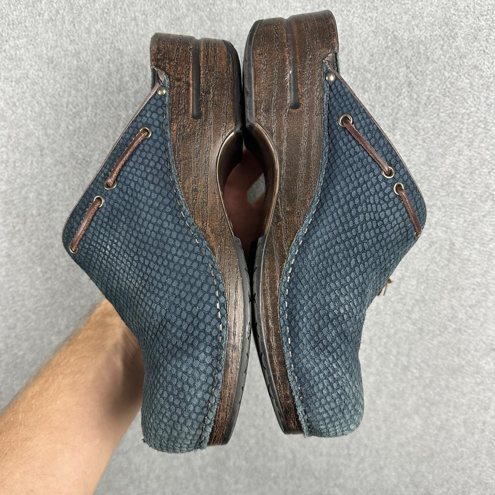 Dansko Shoes Womens Size 9.5 Blue Leather Tassel Clog Mule Slip On 178555378 - Picture 9 of 13